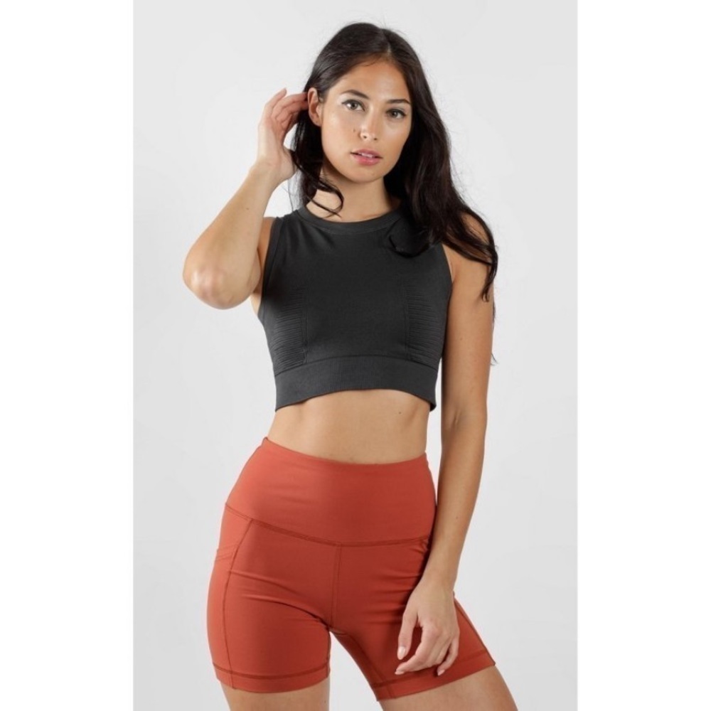 90 Degree By Reflex Womens Athletic Fit Sleeveless Crew Compression Top - Gray